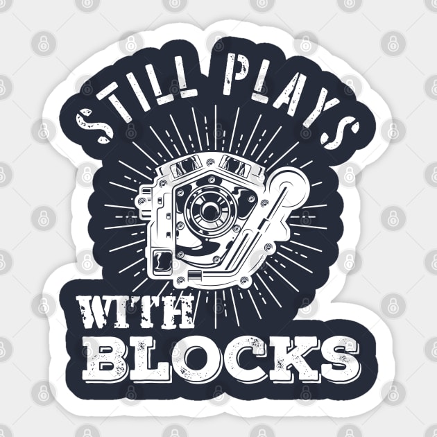 still plays with blocks vintage retro racing cars funny mechanic Sticker by Gaming champion